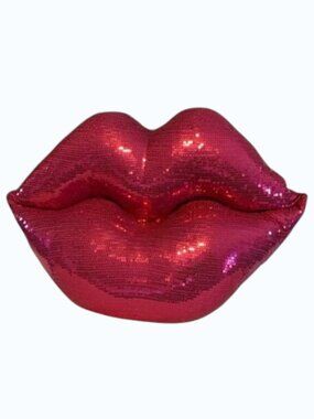 Sequin Lips Pillow Kiss HOT PINK - NWT